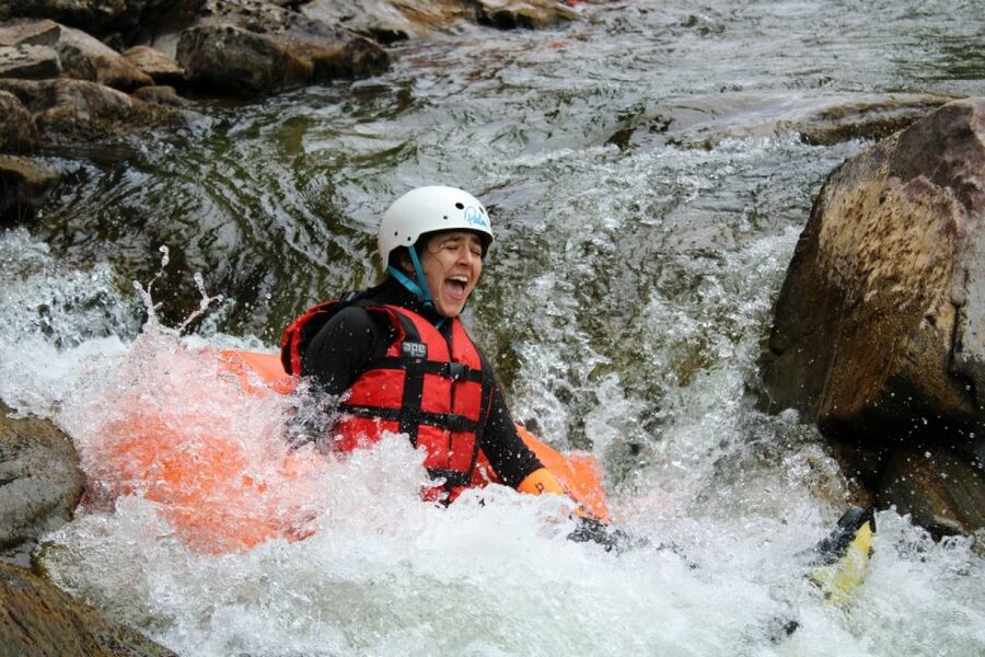 Aviemore, Cairngorms: RIVER TUBING - River Feshie - Tackling Class 3 rapids by tube