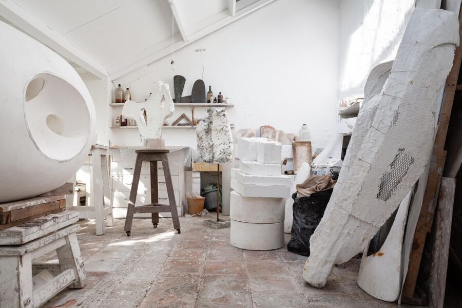 Barbara Hepworth Museum & Sculpture Garden: entry to site. - Look for the work studios and the sense of daily life