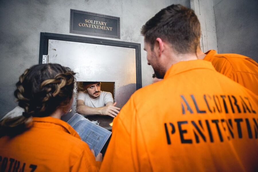 Bristol: Alcotraz Immersive Prison Cocktail Experience - The orange jumpsuit and the prison set