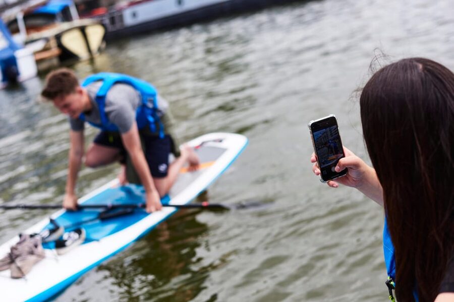 Bristol: Paddleboarding Harbourside Tour - Sharing the water with the Matthew