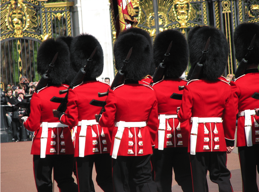 Changing of the Guard at Buckingham Palace - The Mall turns marching into the main event