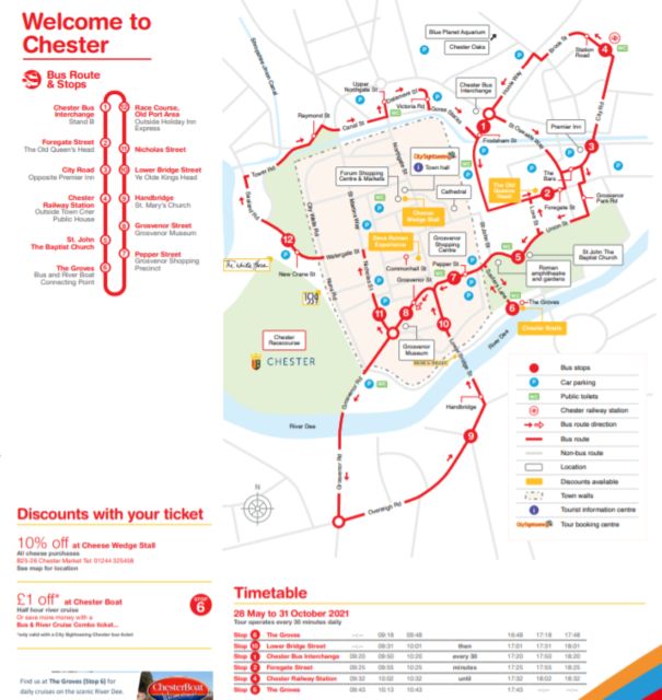 Chester: City Sightseeing Hop-On Hop-Off Bus Tour - Stops 5 and 6: St. John’s Church and The Groves