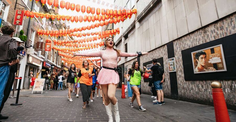 Drag Queen Disco Diva Tour - Silent Disco Walking Tour - Leicester Square keeps the music moving