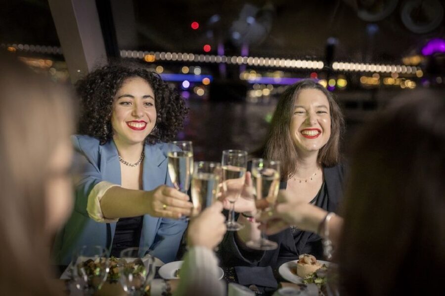 Festive London New Year’s Eve 3-Course Dinner Cruise - Dinner, wine, music, and shared tables