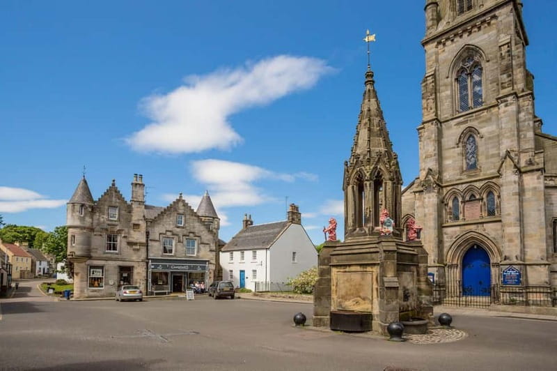 From Glasgow: Castles, Clans & Outlander Day Tour - Falkland recreates 1940s Inverness