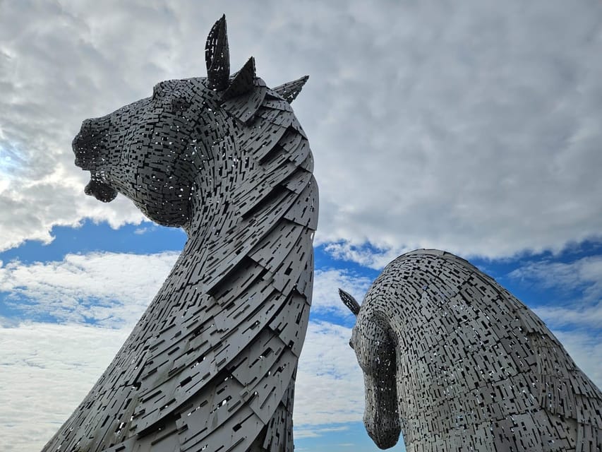 From Glasgow: The Kelpies, St Andrews and Fife Adventure - The Kelpies Rise Over Falkirk