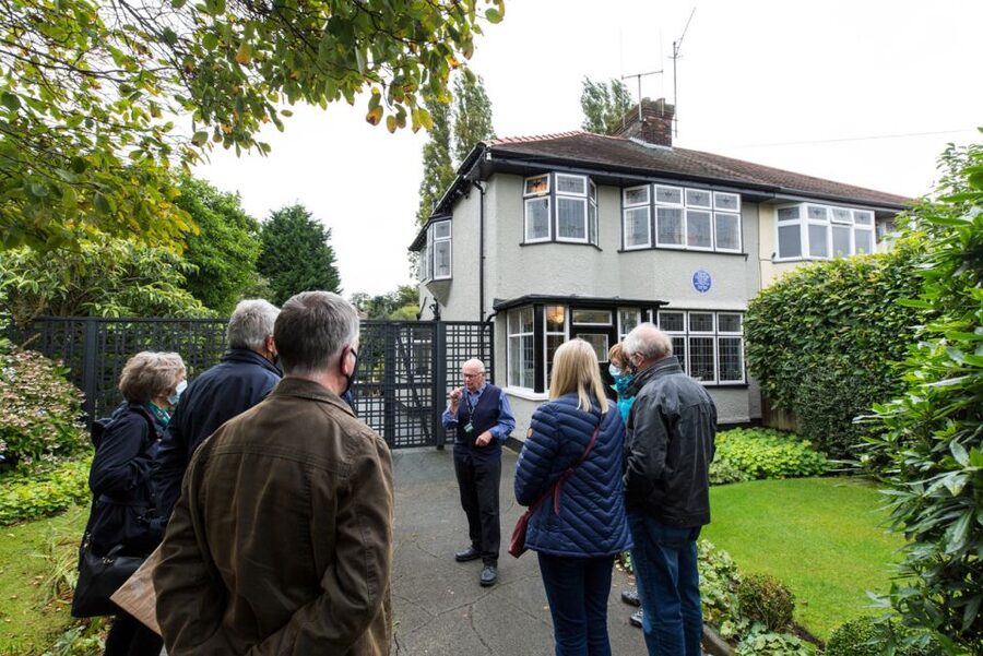 Liverpool: Beatles Childhood Homes Private Taxi Tour - Stopping outside George Harrison’s former home