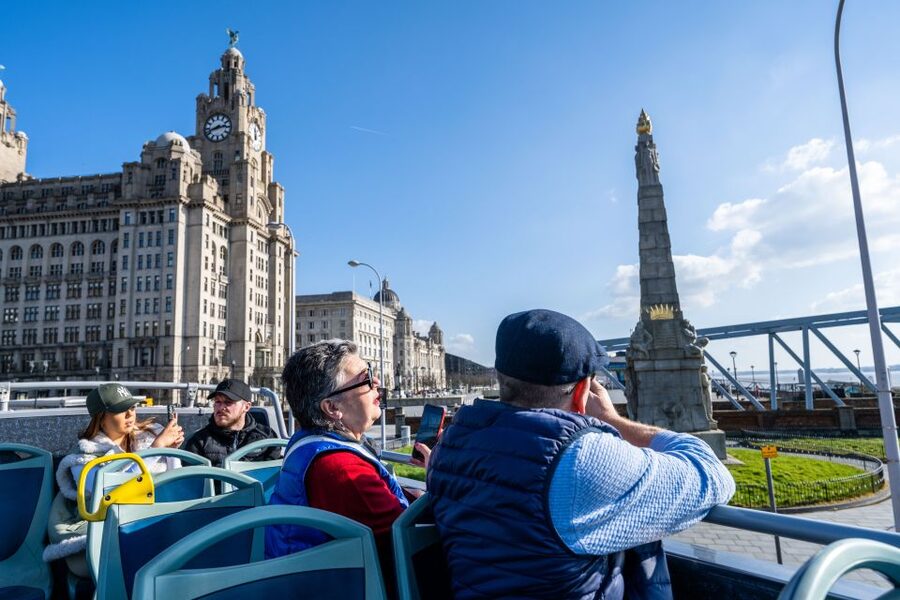 Liverpool: River Cruise and Hop-On Hop-Off Bus Tour - The Chinese Arch and Cain’s Brewery Village