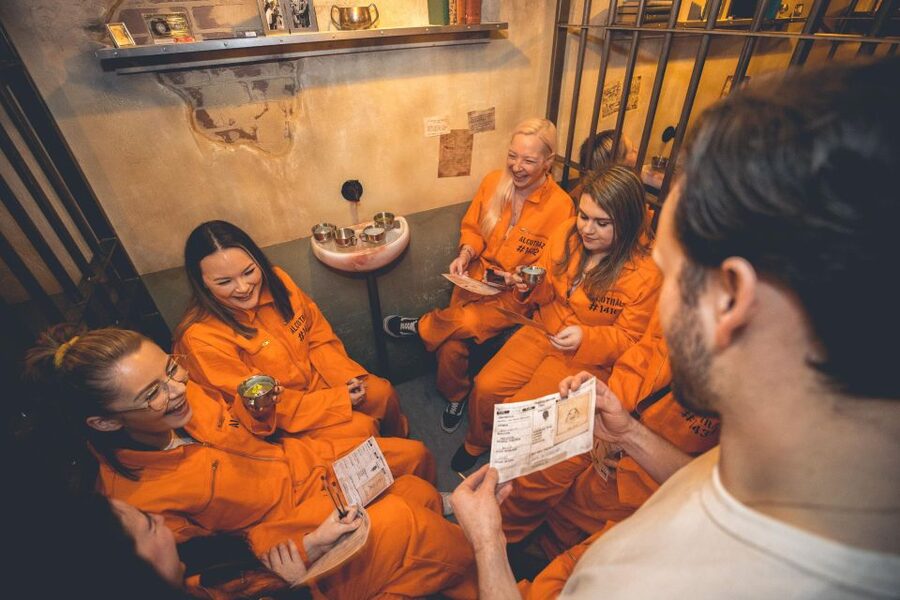 London: Alcotraz Immersive Prison Cocktail Experience Ticket - The prison set and prison radio