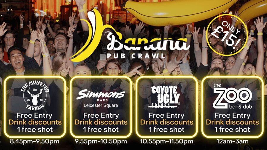 London : Central London Bar Crawl with discounts on drinks - Starting at Simmons Bar near Piccadilly Circus