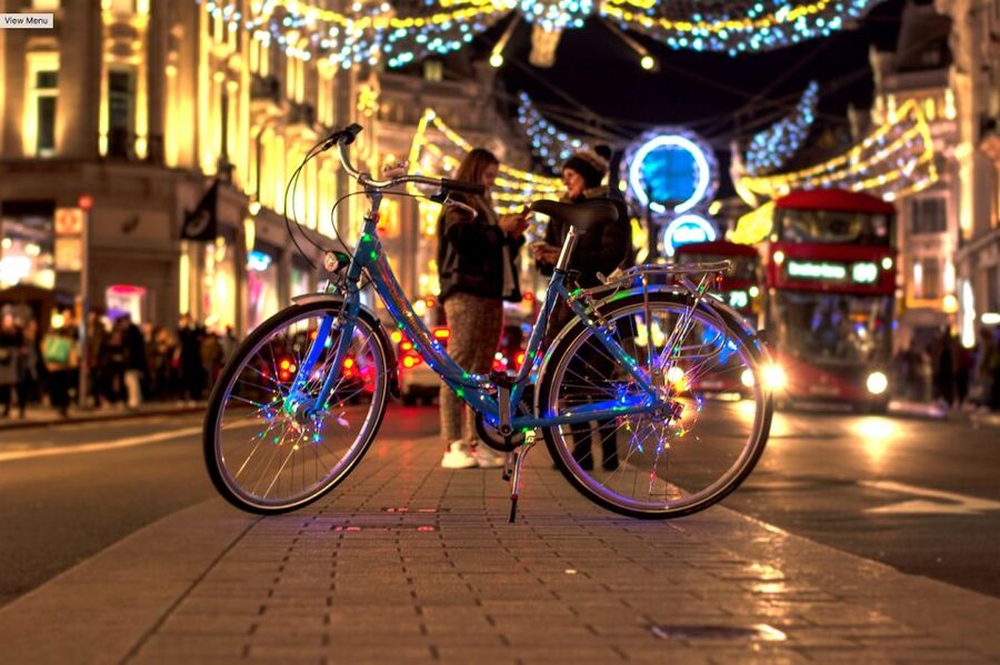 London Christmas Lights Bike Tour - From Sloane Square to Harrods