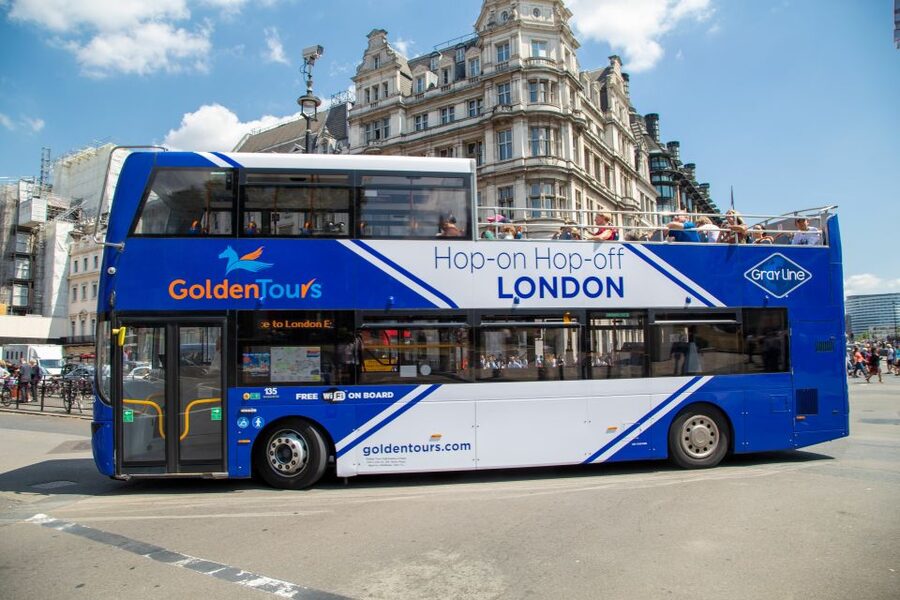 London: Panoramic Open-Top Bus Tour - Crossing the city toward Tower Bridge