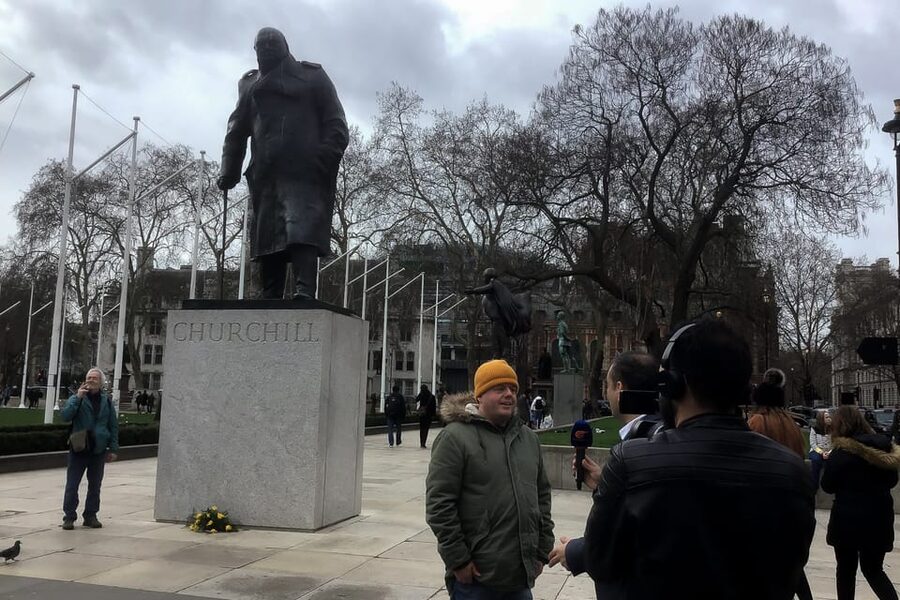 London: Winston Churchill Walking Tour with War Rooms Ticket - The Allied leaders bench and Churchill’s statue