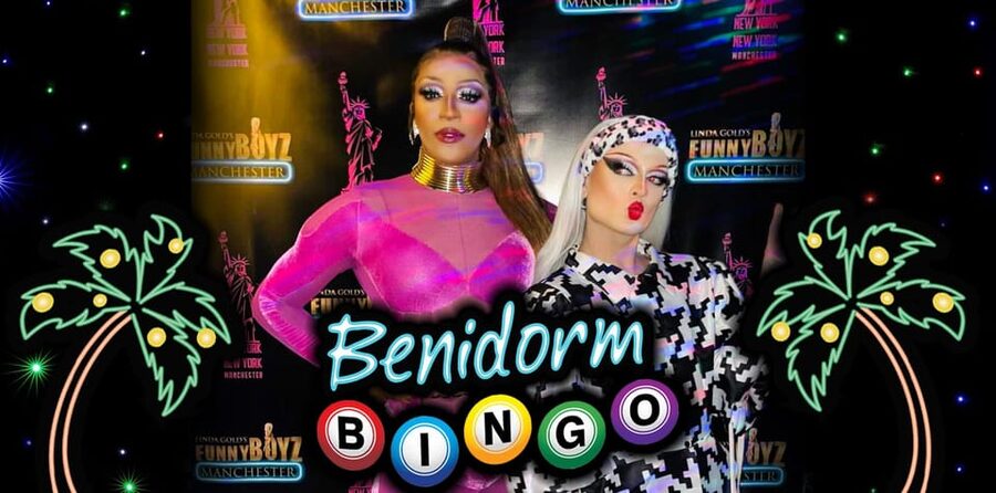 Manchester: FunnyBoyz Benidorm Bingo Cabaret Show - Fizz, popcorn, and ticket choices