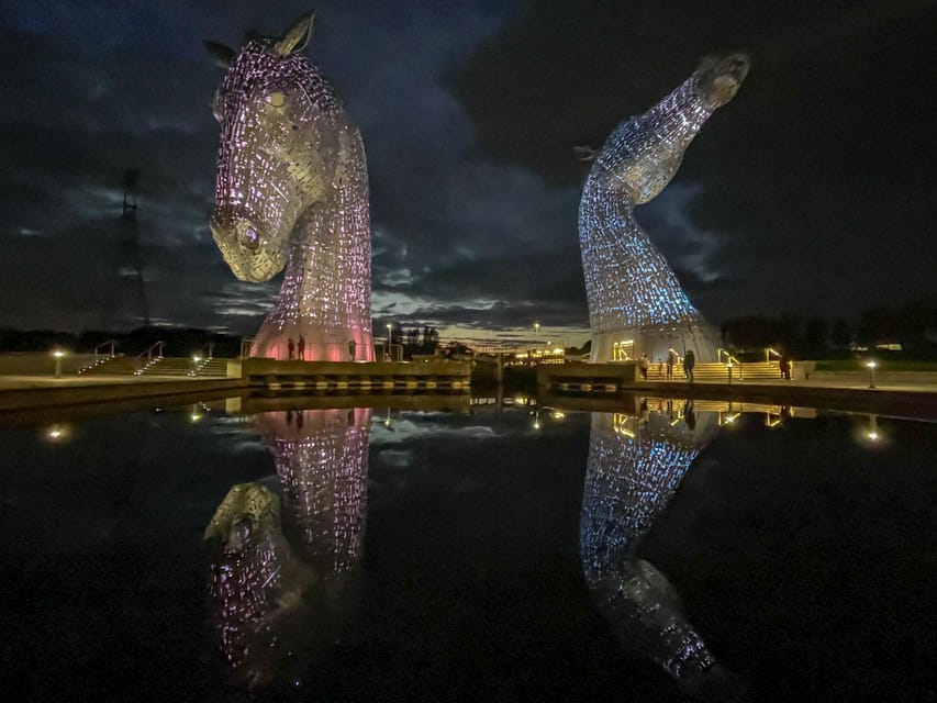 Private Tour of Highlands, Lochs & Castles from Edinburgh - The Kelpies near the end of the day
