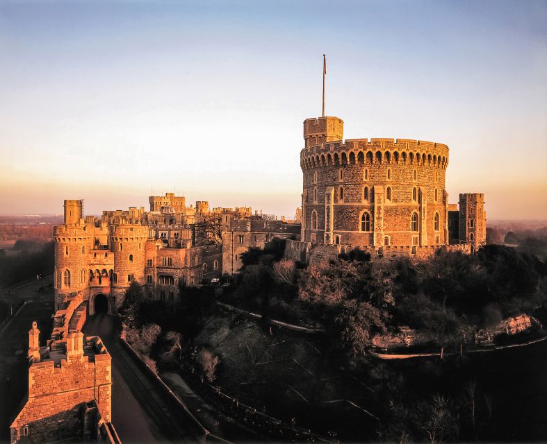 Windsor Castle above the Thames valley in late afternoon light